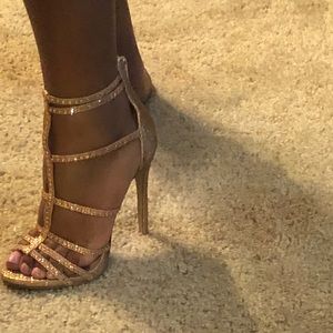 Champagne sparkly heels